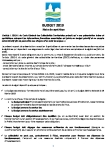 Note de synthèse concernant le budget 2019